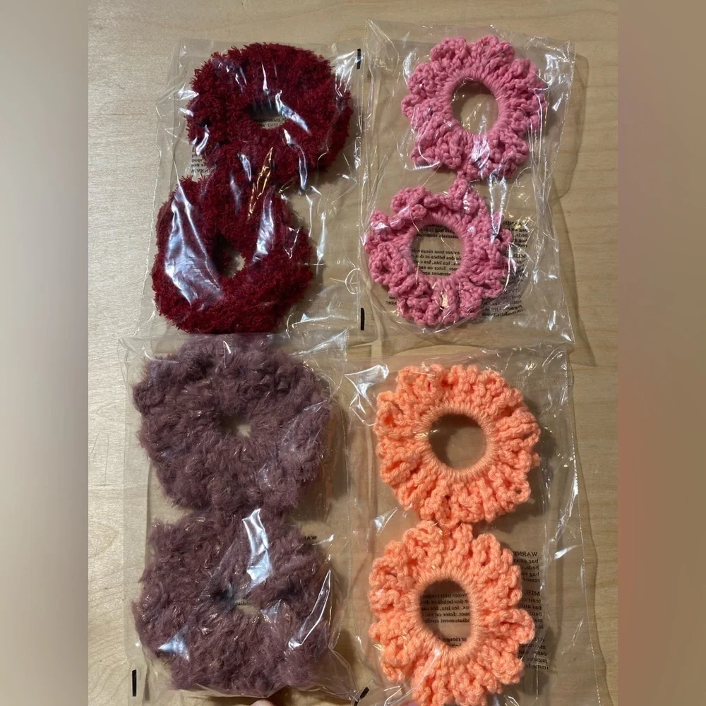 Hand Crafted Crochet Scrunchies 8 Pieces (AC-2)